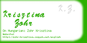 krisztina zohr business card